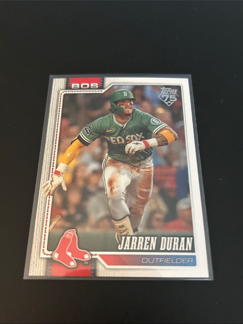 Topps Boston Red Sox Green and Red Baseball Card - Jarren Duran